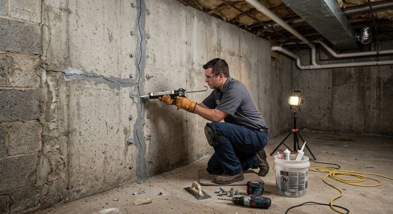 Basement Crack Repair in Woonsocket, RI