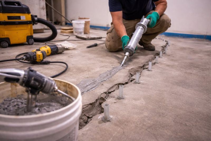 Cracked Basement Floor Repair in Woonsocket, RI