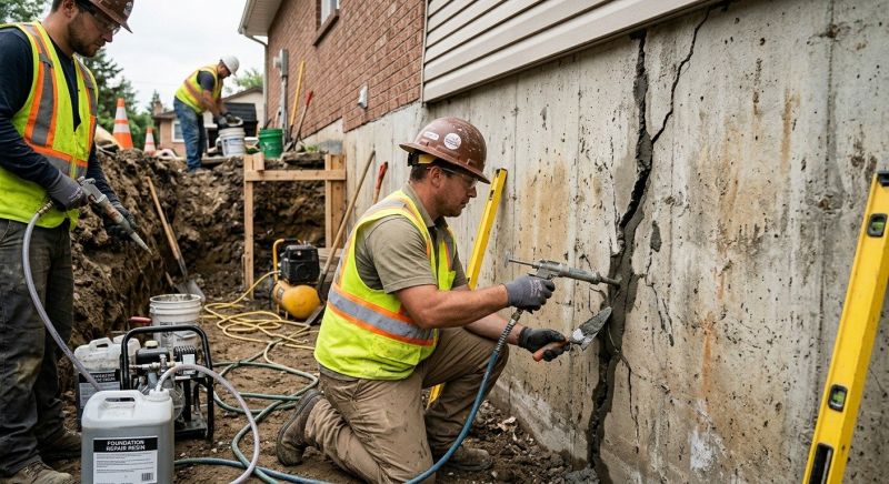 Cracked Foundation Repair in Auburn, MA