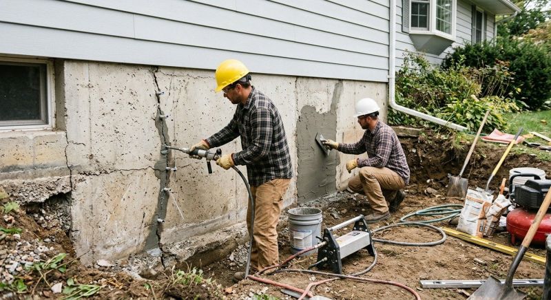 Cracked Foundation Repair in Needham, MA
