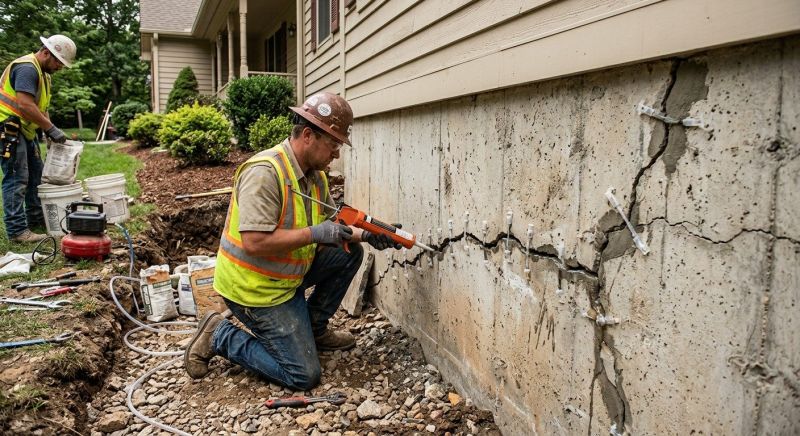 Cracked Foundation Repair in Norwood, MA