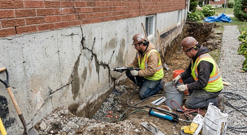 Cracked Foundation Repair in Shrewsbury, MA