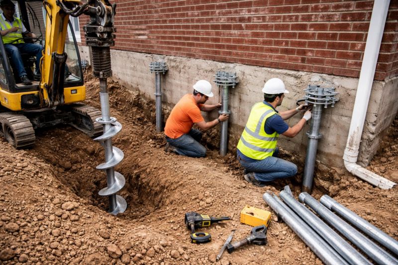 Helical Piers Installation in Woonsocket, RI