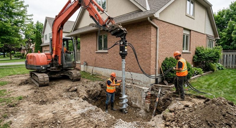 Helical Pile Installation in Woonsocket, RI