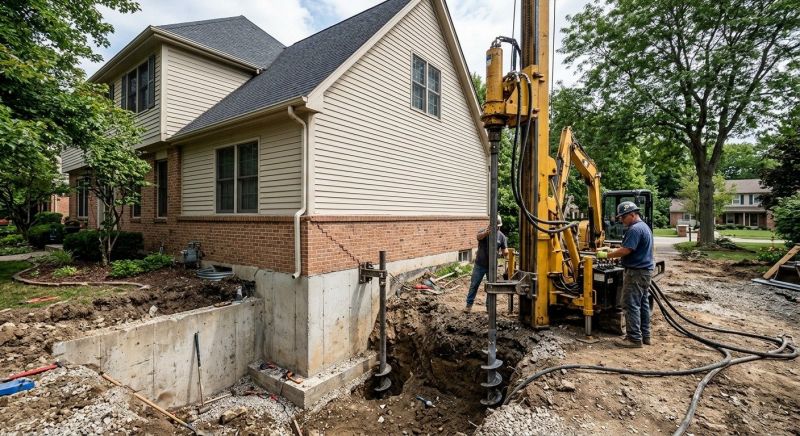 Helical Pile Installation in Woonsocket, RI