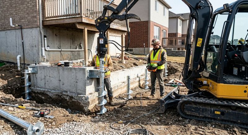 Helical Pile Installation in Woonsocket, RI