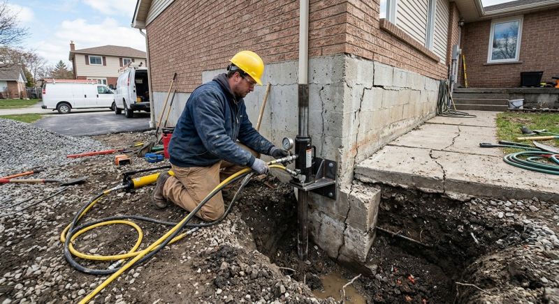 Sinking Foundation Repair in Holliston, MA
