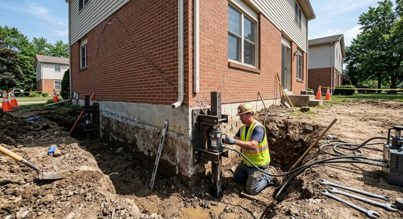 Sinking Foundation Repair in Sutton, MA